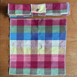Colorful Plaid Cotton Napkin Set - Multicolor